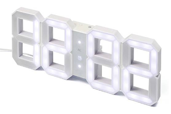 RelÓgio Digital De Parede Retro - White & White Led Clock | Image